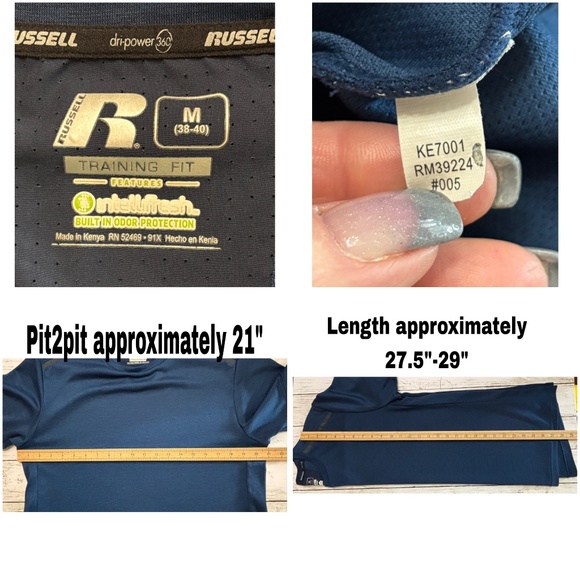 2 Russell Athletics Men’s DriPower 360 Training Tees (Size M) - Picture 5 of 8